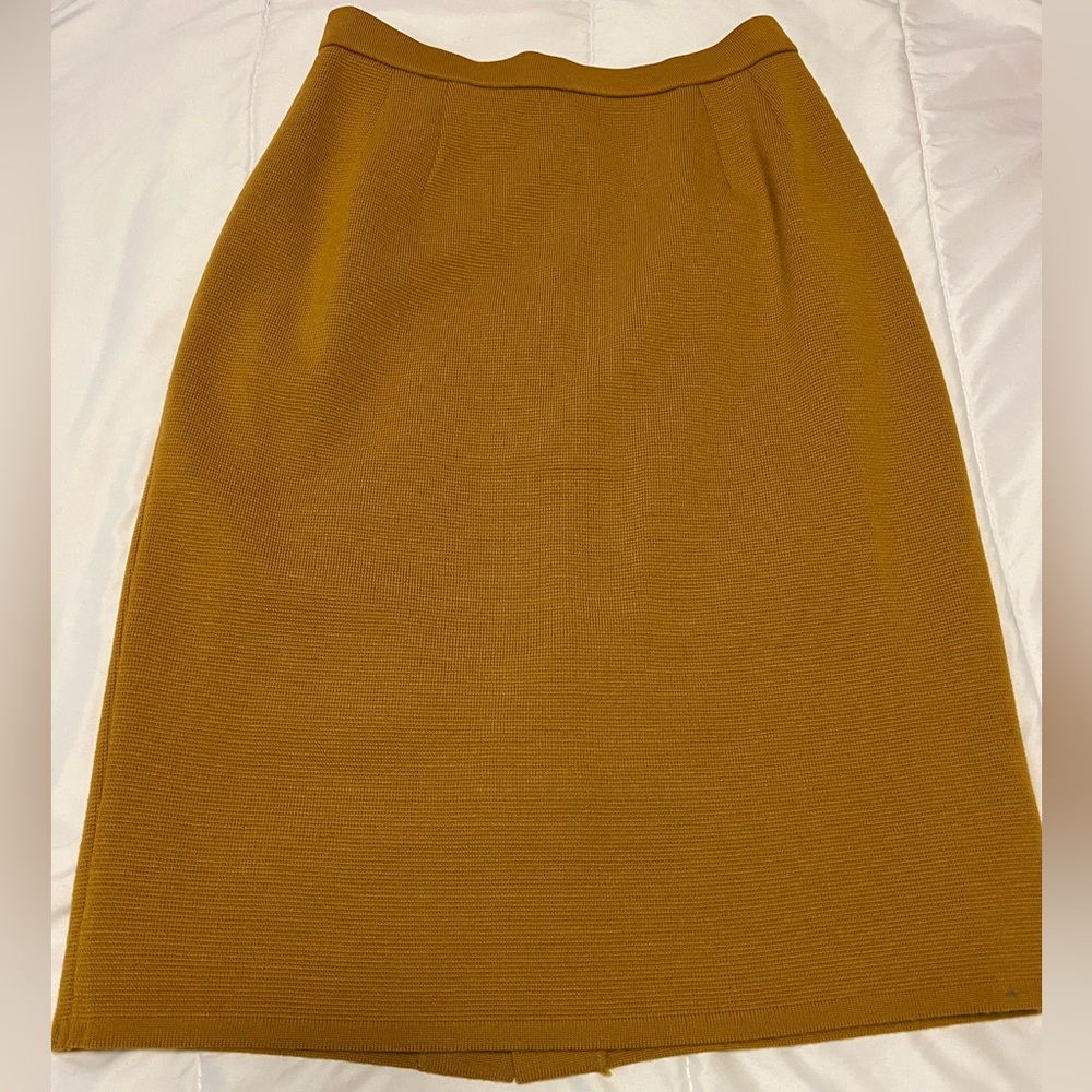 Elegant Mustard Pencil Skirt